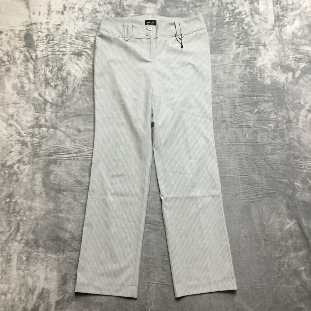 Nicole Miller Dress Pants Women's Size‎ 8 Regular Gray Striped